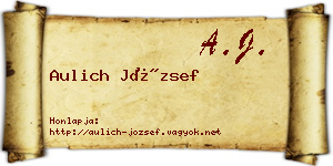 Aulich József névjegykártya