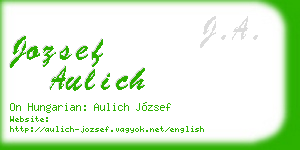 jozsef aulich business card